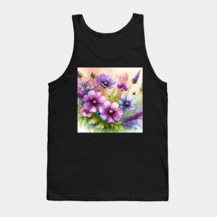 Purple Cosmos Flower Tank Top